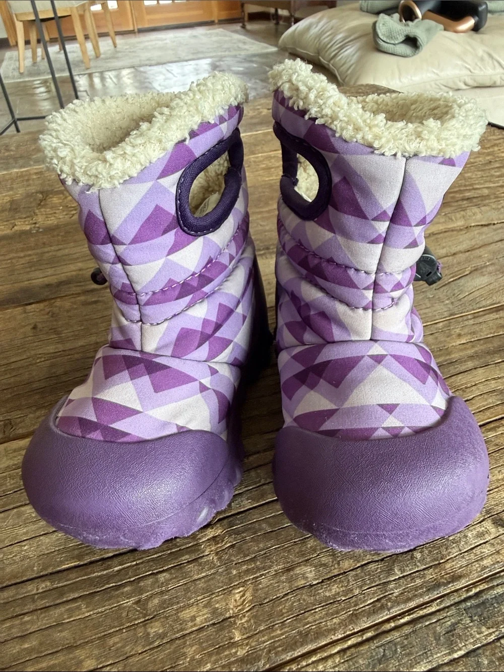 BOGS Toddler Purple Geometric Insulated Winter Mountain Snow Boots